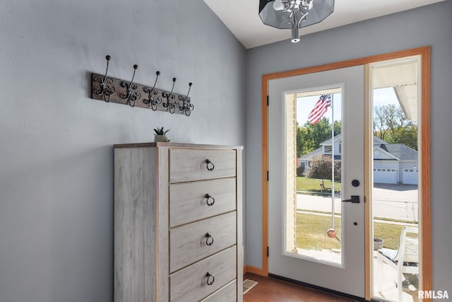 doorway featuring light hardwood / wood-style flooring