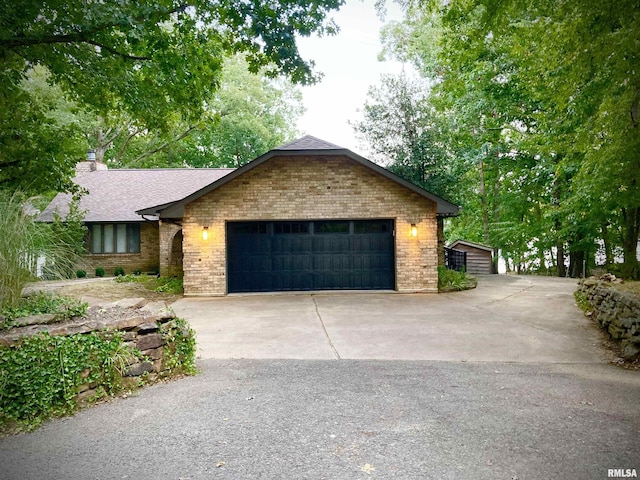 ranch-style home with a garage