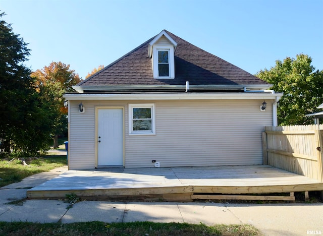 rear view of house with a deck