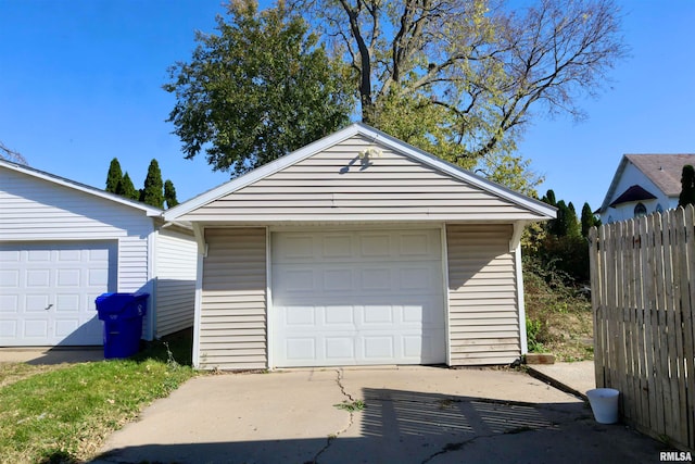 view of garage