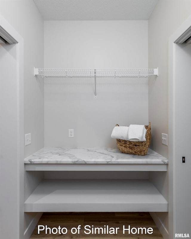 walk in closet featuring dark hardwood / wood-style floors