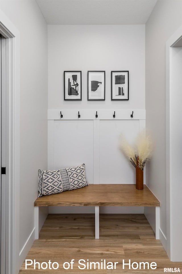 mudroom featuring hardwood / wood-style flooring