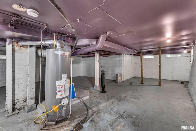 basement with gas water heater