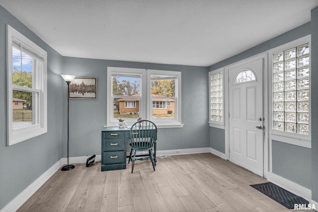 office area featuring light wood-type flooring