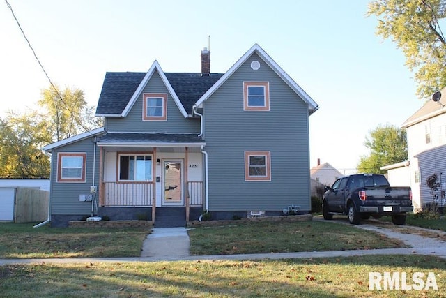 view of front of house with a front yard