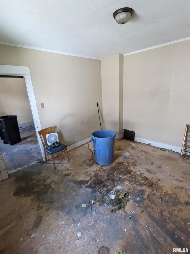 interior space with crown molding