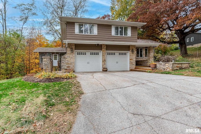 view of property exterior with a garage