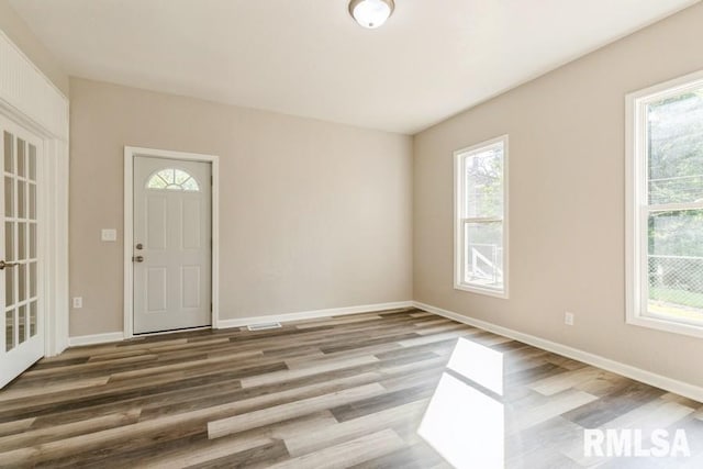 entryway featuring hardwood / wood-style floors