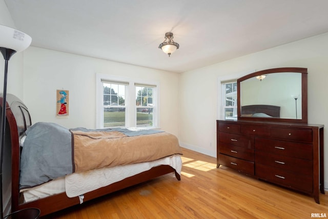 bedroom featuring light hardwood / wood-style flooring