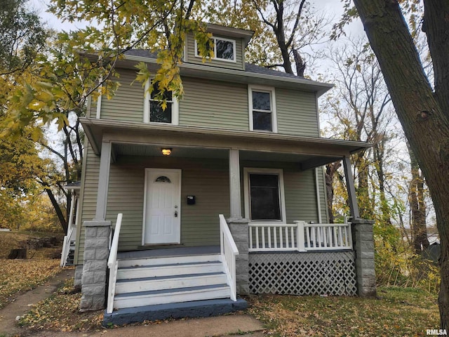 view of front of house with covered porch