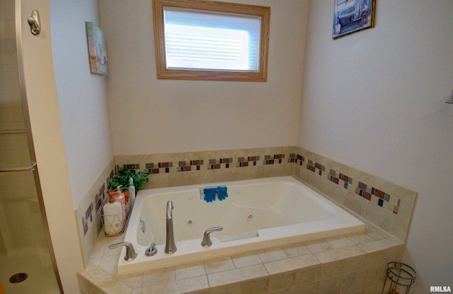 bathroom with independent shower and bath