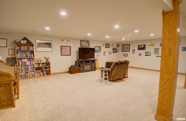 view of carpeted living room