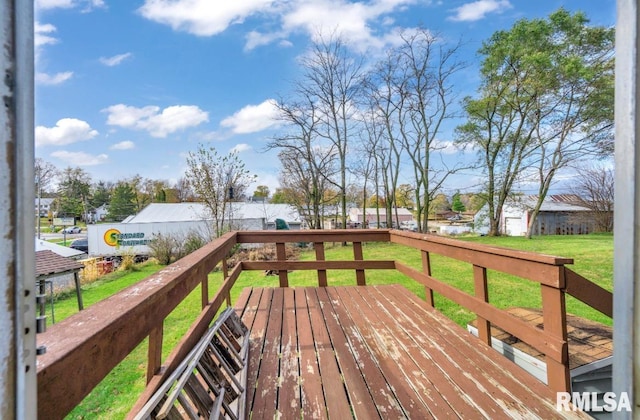 deck with a yard