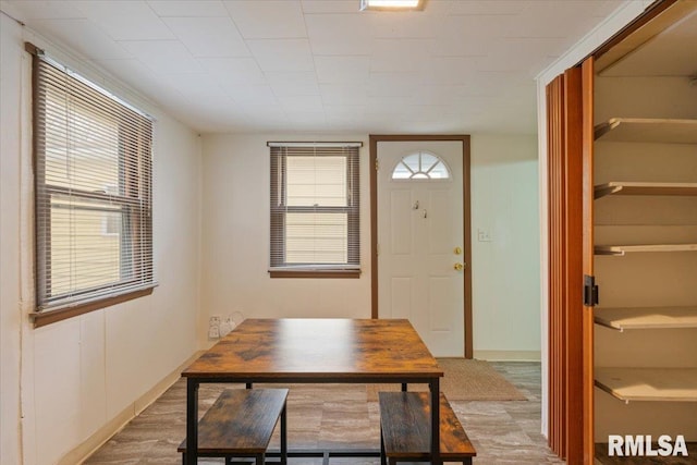 view of unfurnished dining area