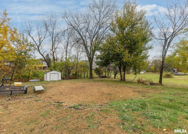 view of yard with an outdoor structure