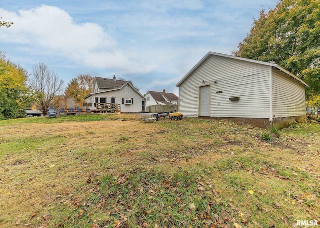 view of yard featuring a deck