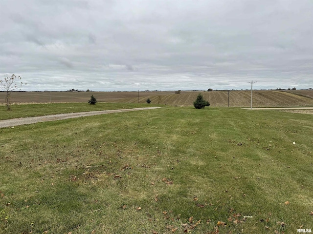 view of yard with a rural view