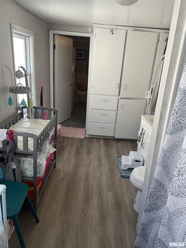 interior space featuring dark wood-type flooring