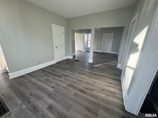 interior space featuring dark hardwood / wood-style floors