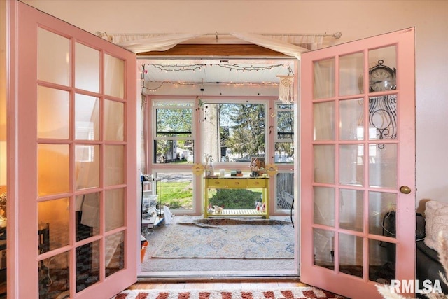 doorway featuring french doors