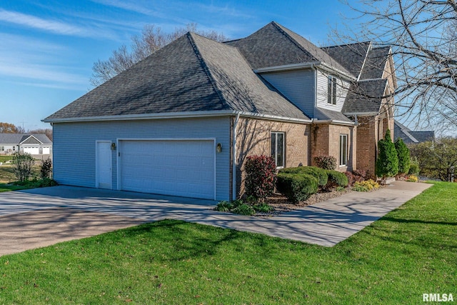 view of home's exterior with a yard