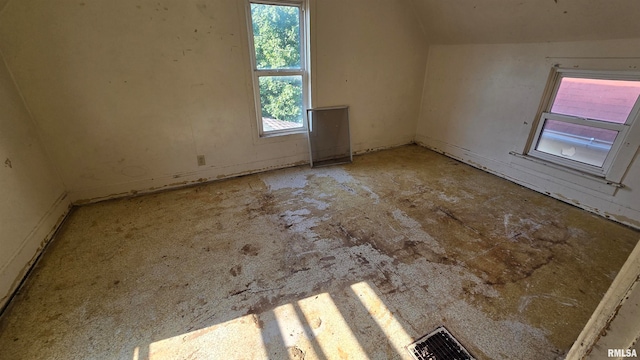 interior space featuring vaulted ceiling