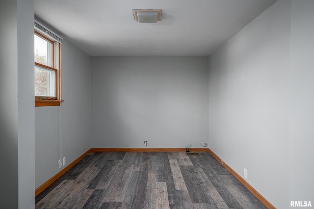 empty room featuring dark hardwood / wood-style floors