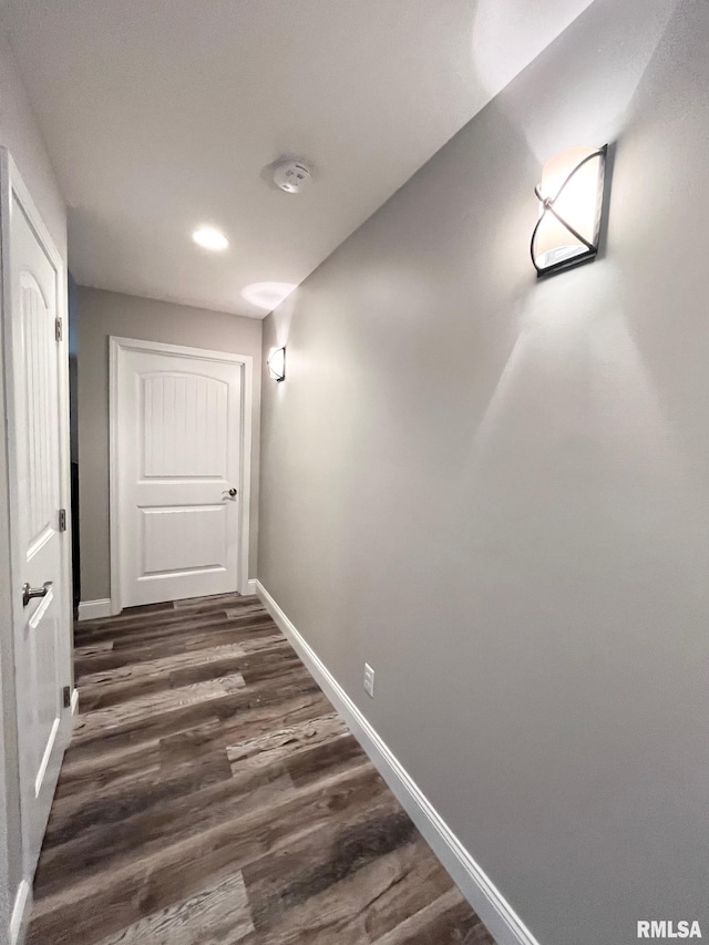 hall featuring dark hardwood / wood-style flooring