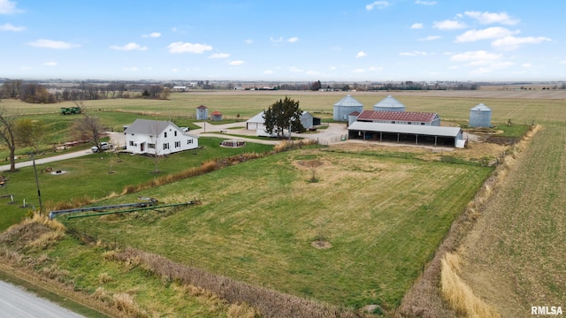 aerial view with a rural view