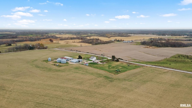 aerial view with a rural view