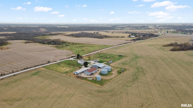 bird's eye view with a rural view