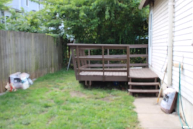 view of yard featuring a deck