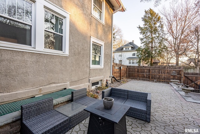 view of patio with an outdoor living space