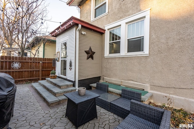 view of patio with a grill