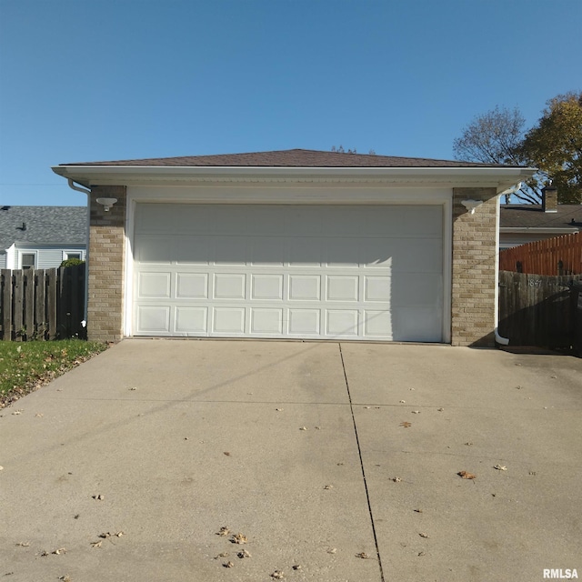 view of garage