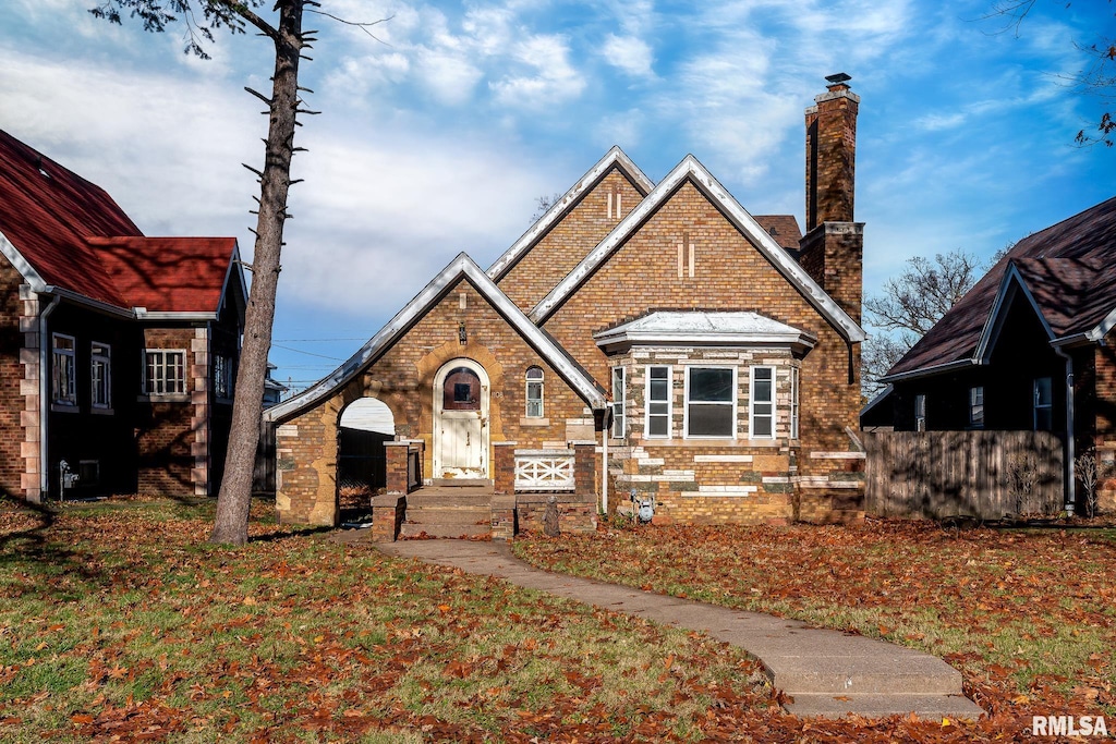 view of tudor home