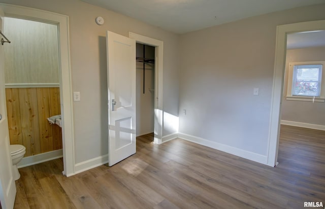 unfurnished bedroom with light hardwood / wood-style flooring