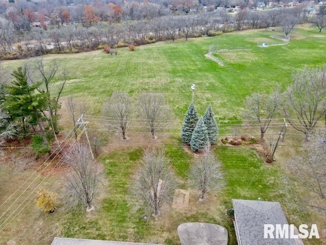 aerial view with a rural view