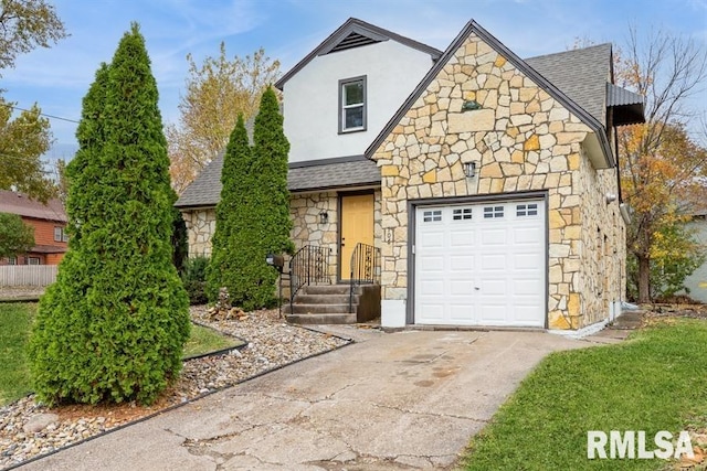 view of front facade with a garage