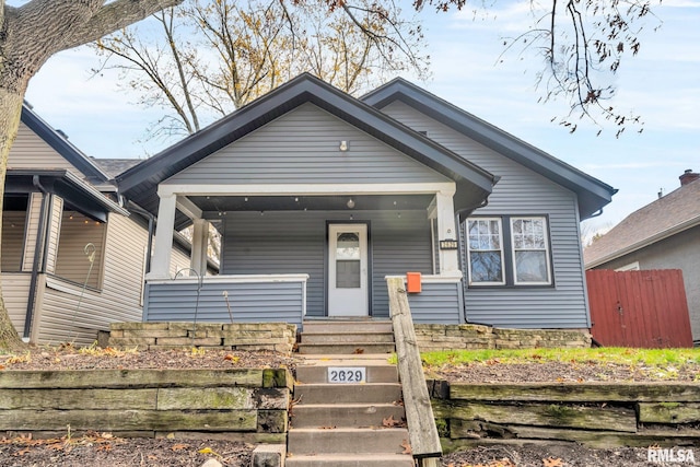 bungalow-style home with a porch