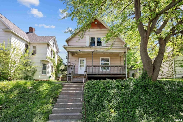 view of front of property with a porch