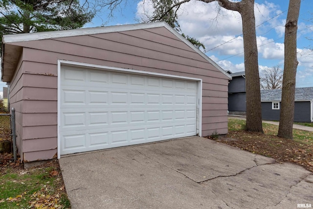 view of garage