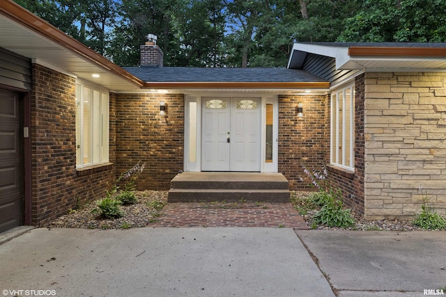27339 Sherry Ann Ct, Donahue, IA 52746 - entrance to property featuring brick siding and a chimney