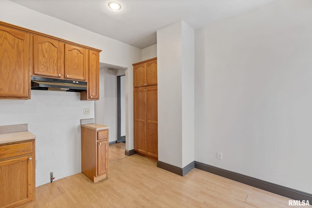 kitchen featuring light wood-type flooring