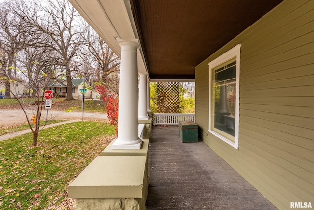 view of patio with a porch