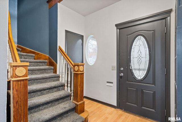 entryway featuring hardwood / wood-style flooring