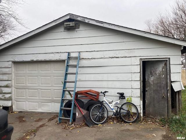 view of garage