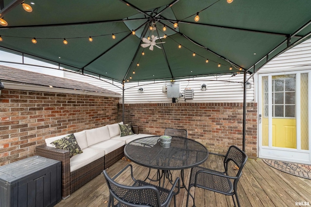 deck featuring an outdoor hangout area