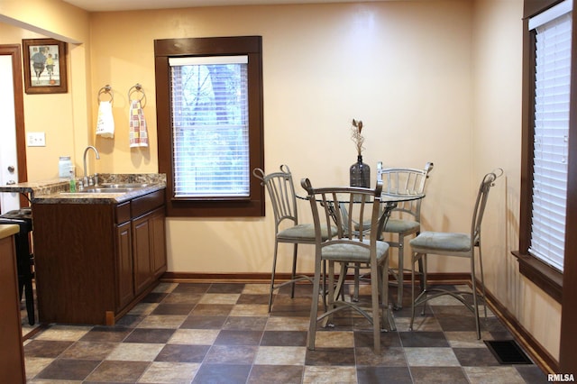 dining room with sink