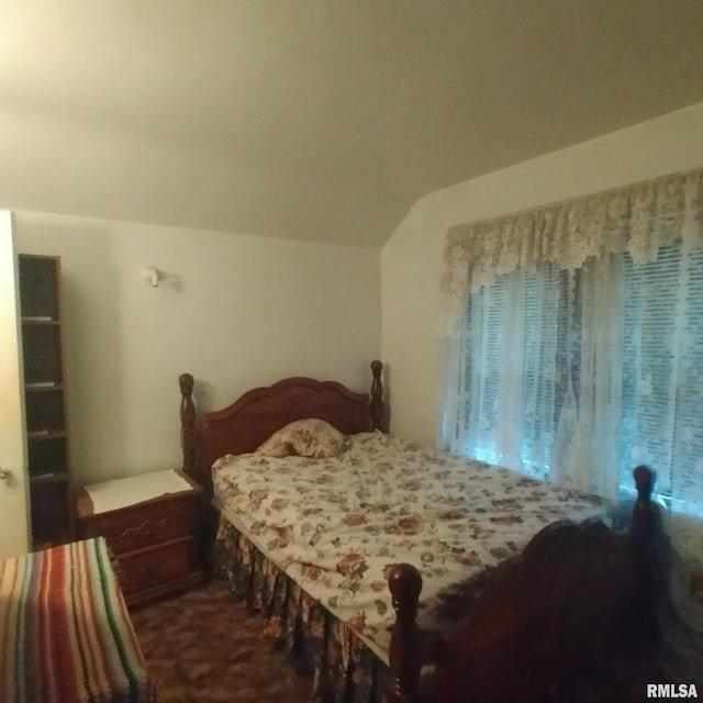 bedroom featuring vaulted ceiling